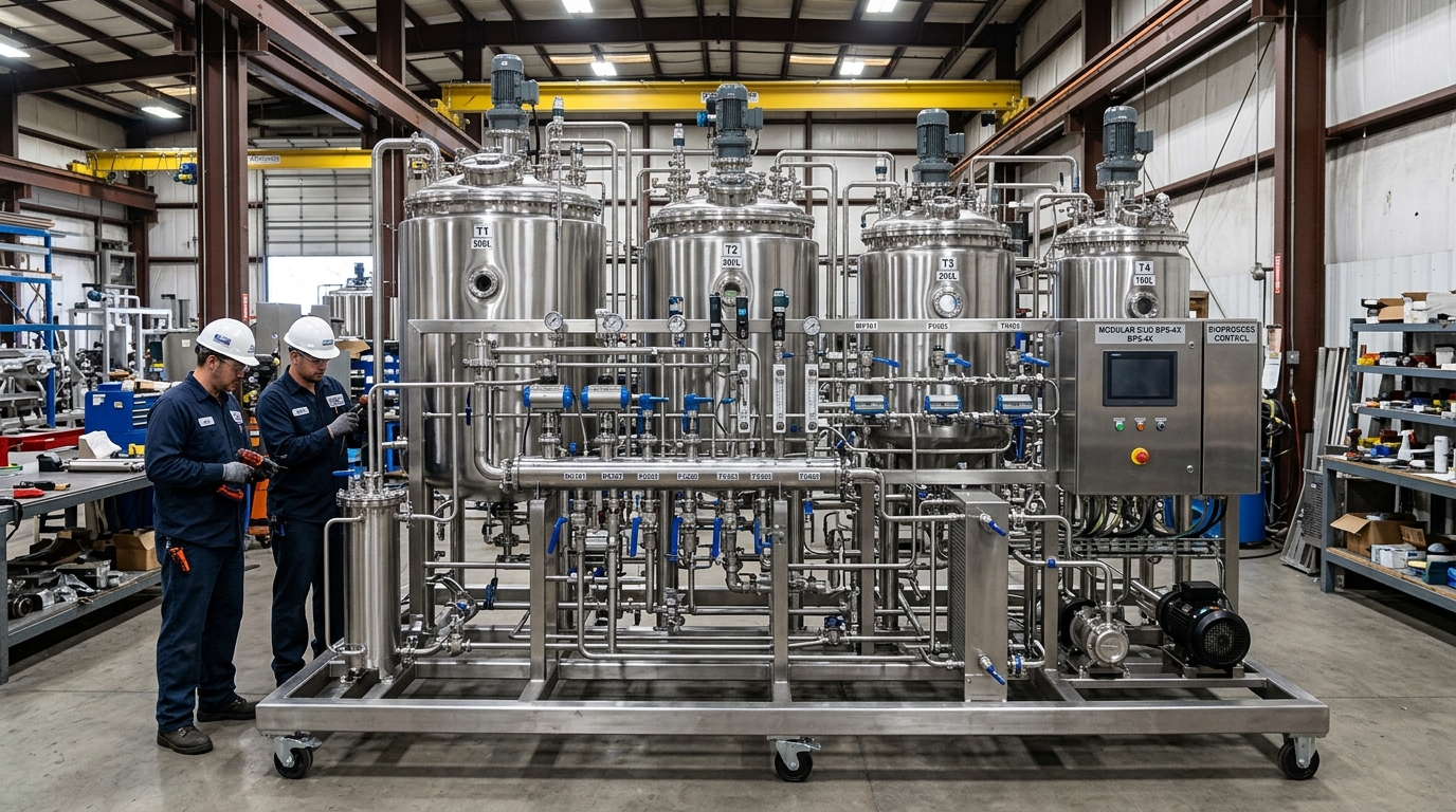 Custom Solutions - Modular Bioprocessing Multi-Tank Skid